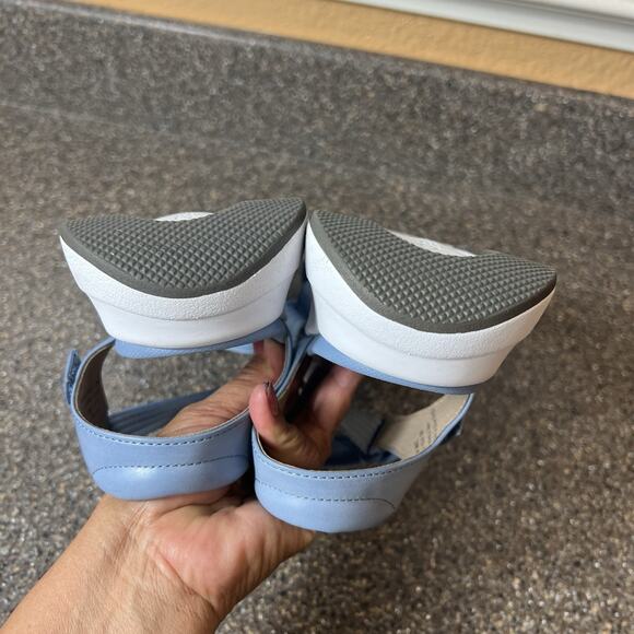 Aetrex Blue Synthetic Sandals Women's 10 Strappy Sling Back Open Toe Ankle Strap - Picture 8 of 11